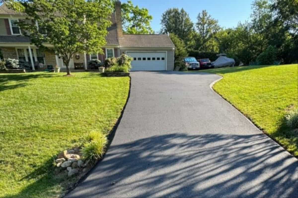Finished asphalt driveway at a residential property in Leesburg VA